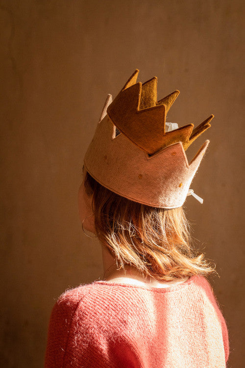 Felt Crown with Cotton Ribbon - Gold