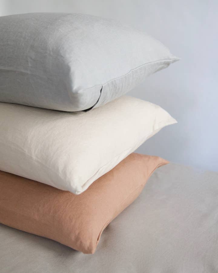 Square Washed Linen Pillow - Sand